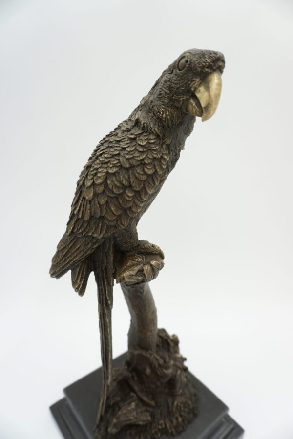 FIGURA Z BRĄZU DUŻA PIĘKNA PAPUGA JAK ŻYWA !