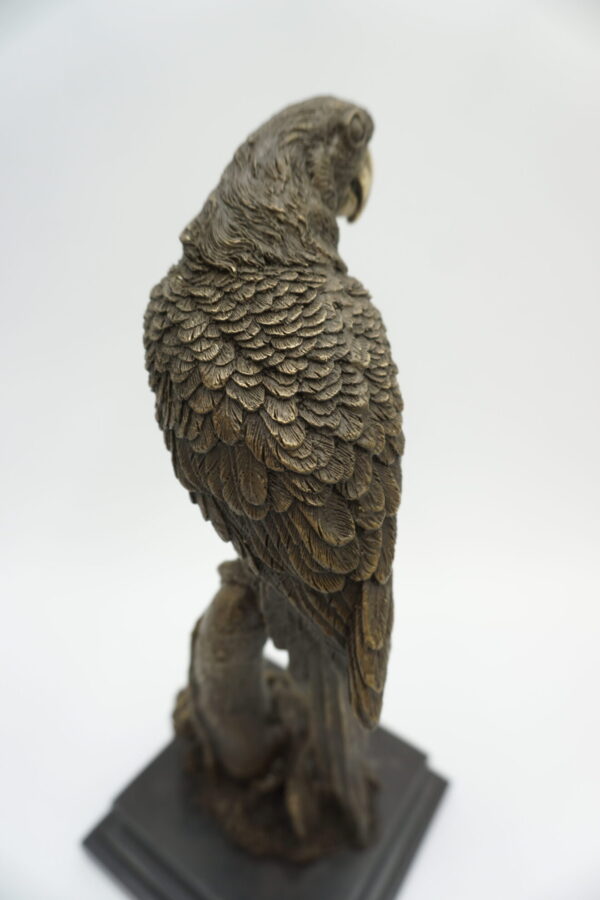 FIGURA Z BRĄZU DUŻA PIĘKNA PAPUGA JAK ŻYWA !