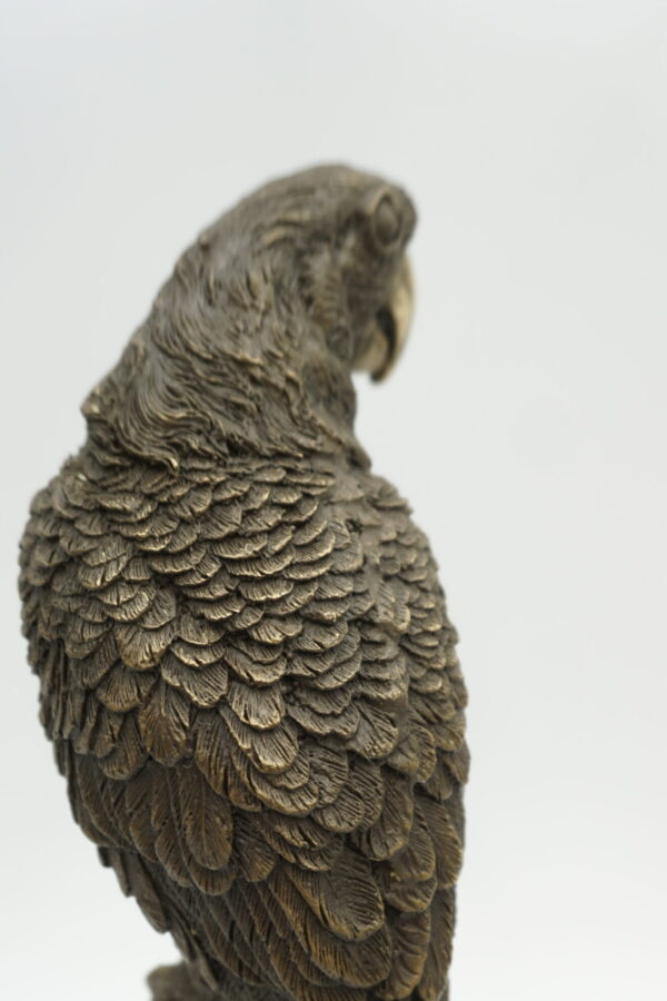 FIGURA Z BRĄZU DUŻA PIĘKNA PAPUGA JAK ŻYWA !