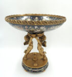 PIĘKNA PATERA PORCELANA+BRĄZ ANIOŁKI DUŻA