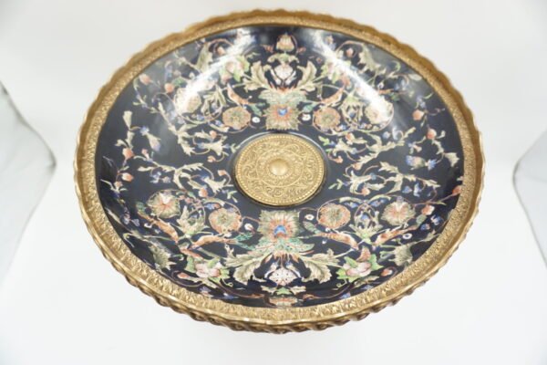 PIĘKNA PATERA PORCELANA+BRĄZ ANIOŁKI DUŻA