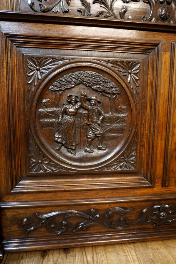 STARE BRETOŃSKIE ŁOŻE RĘCZNIE RZEŹBIONE ORYGINAŁ