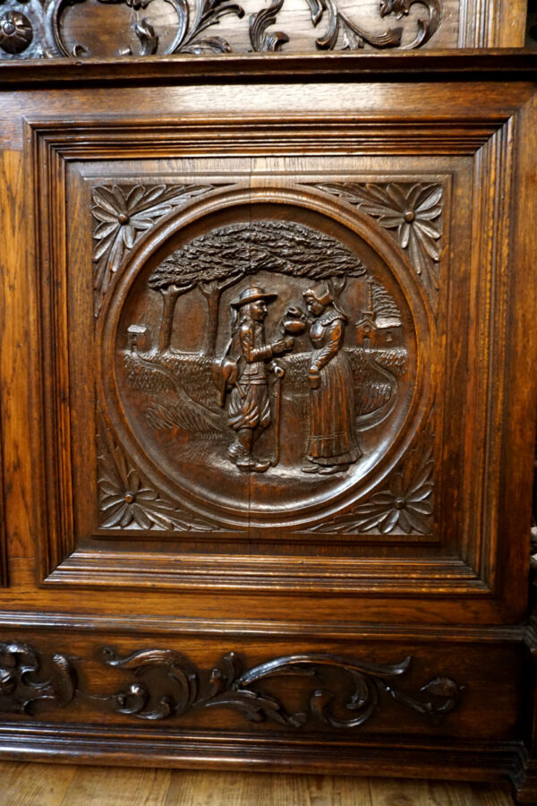 STARE BRETOŃSKIE ŁOŻE RĘCZNIE RZEŹBIONE ORYGINAŁ