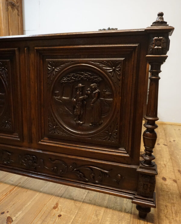 STARE BRETOŃSKIE ŁOŻE RĘCZNIE RZEŹBIONE ORYGINAŁ