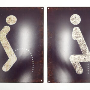 ZESTAW BLASZANYCH SZYLDÓW TOALETA - TABLICZKA 25X20 cm