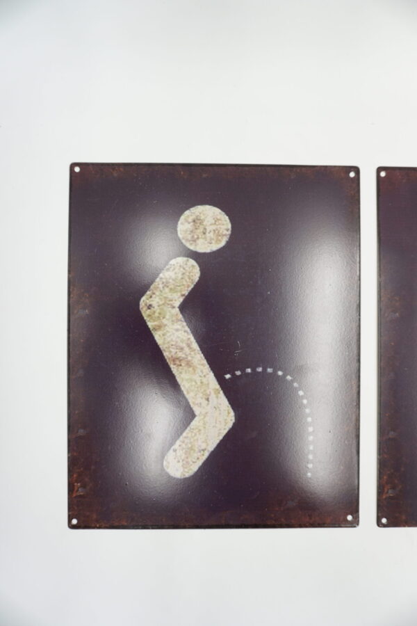 ZESTAW BLASZANYCH SZYLDÓW TOALETA - TABLICZKA 25X20 cm