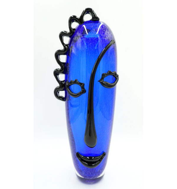 SZKŁO MURANO DUŻY PIĘKNY NIEBIESKI WAZON