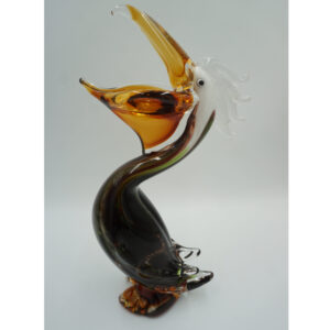SZKŁO MURANO, FIGURA PTAK PELIKAN
