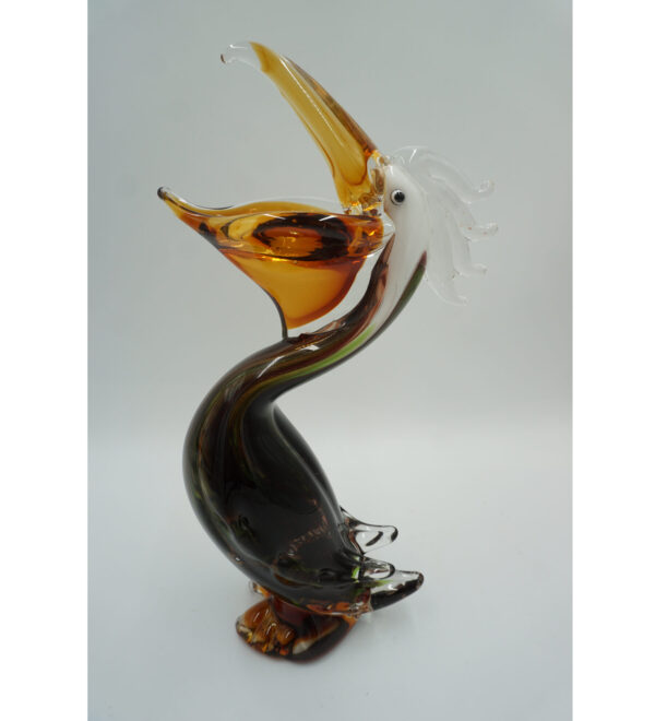 SZKŁO MURANO, FIGURA PTAK PELIKAN