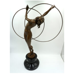 DUŻA FIGURA Z BRĄZU TANCERKA Z KOŁAMI 67cm!!