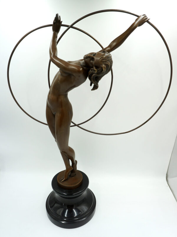 DUŻA FIGURA Z BRĄZU TANCERKA Z KOŁAMI 67cm!!