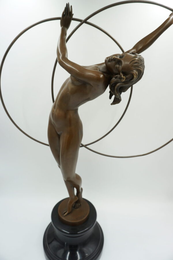 DUŻA FIGURA Z BRĄZU TANCERKA Z KOŁAMI 67cm!!