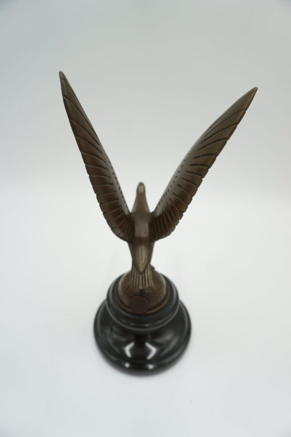 FIGURA Z BRĄZU ORZEŁ ART DECO OSADZONY NA MARMURZE