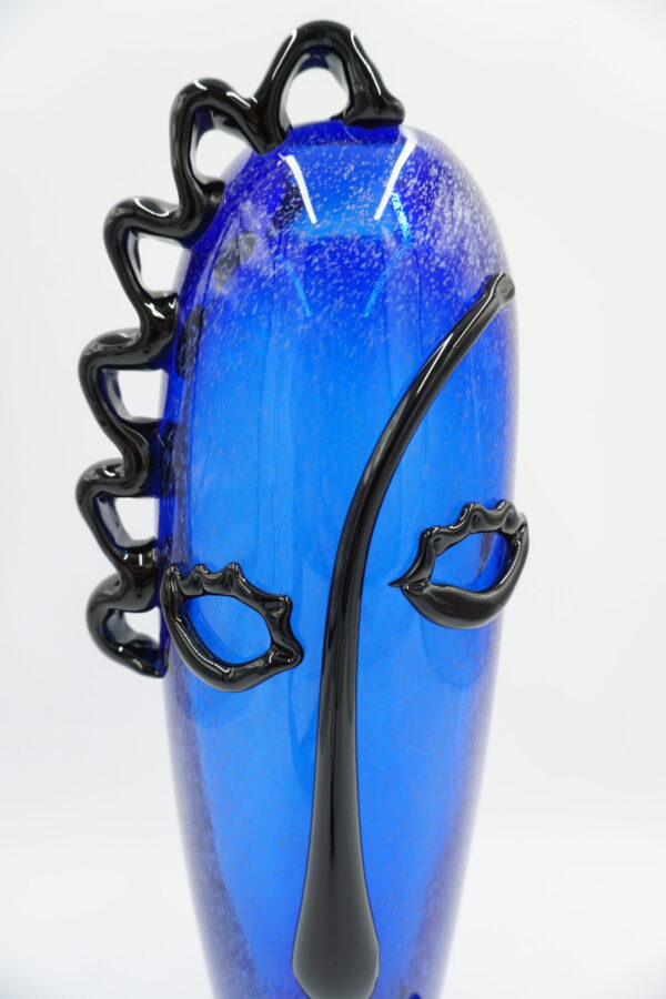 SZKŁO MURANO DUŻY PIĘKNY NIEBIESKI WAZON