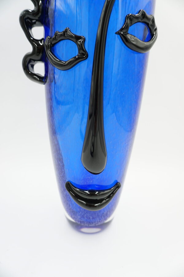 SZKŁO MURANO DUŻY PIĘKNY NIEBIESKI WAZON