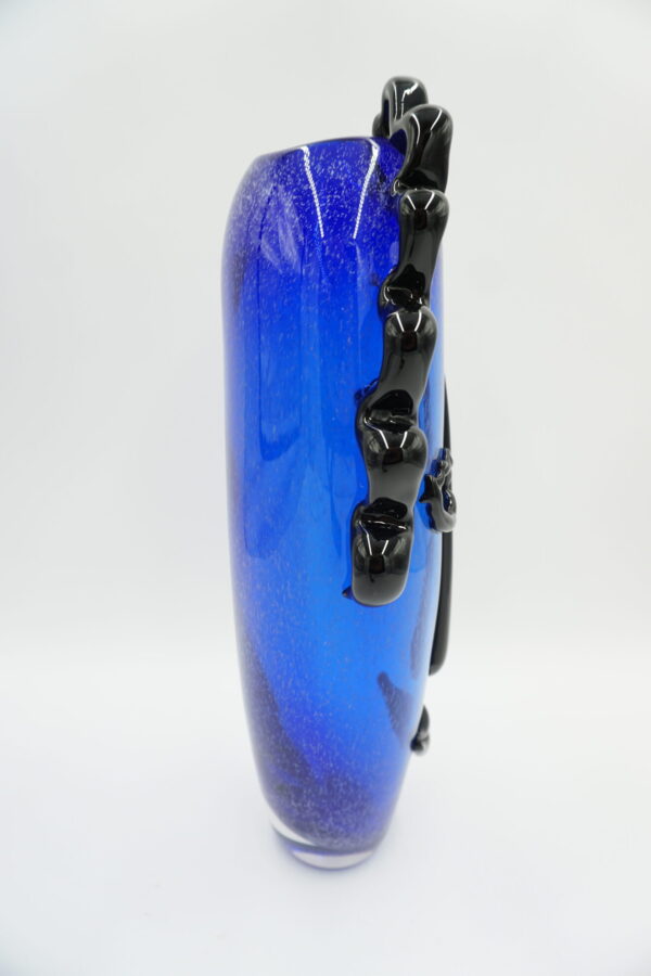 SZKŁO MURANO DUŻY PIĘKNY NIEBIESKI WAZON