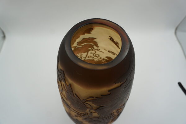 DUŻY PIĘKNY WAZON EMILE GALLE STYLE - GRUBE SZKŁO - WINOGRON