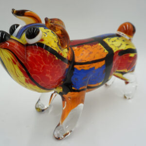 SZKŁO MURANO, FIGURA PIES PIESEK KOLOROWY