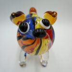 SZKŁO MURANO, FIGURA PIES PIESEK KOLOROWY