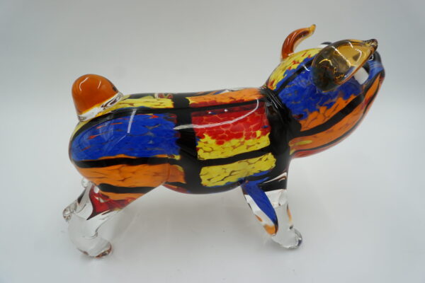 SZKŁO MURANO, FIGURA PIES PIESEK KOLOROWY