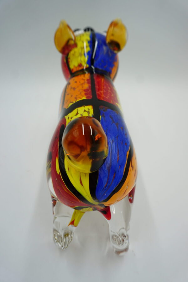 SZKŁO MURANO, FIGURA PIES PIESEK KOLOROWY