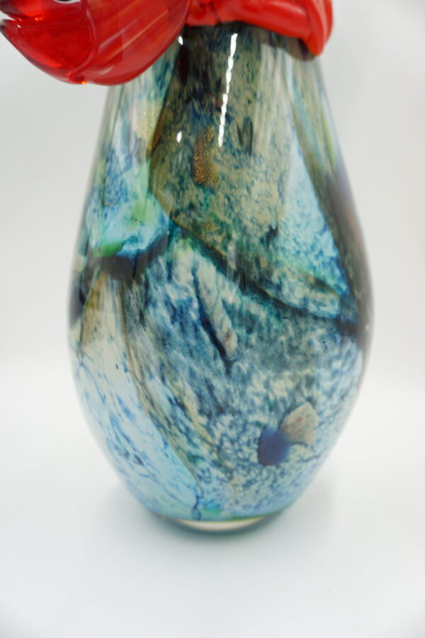 SZKŁO MURANO DUŻY PIĘKNY WAZON RYBA