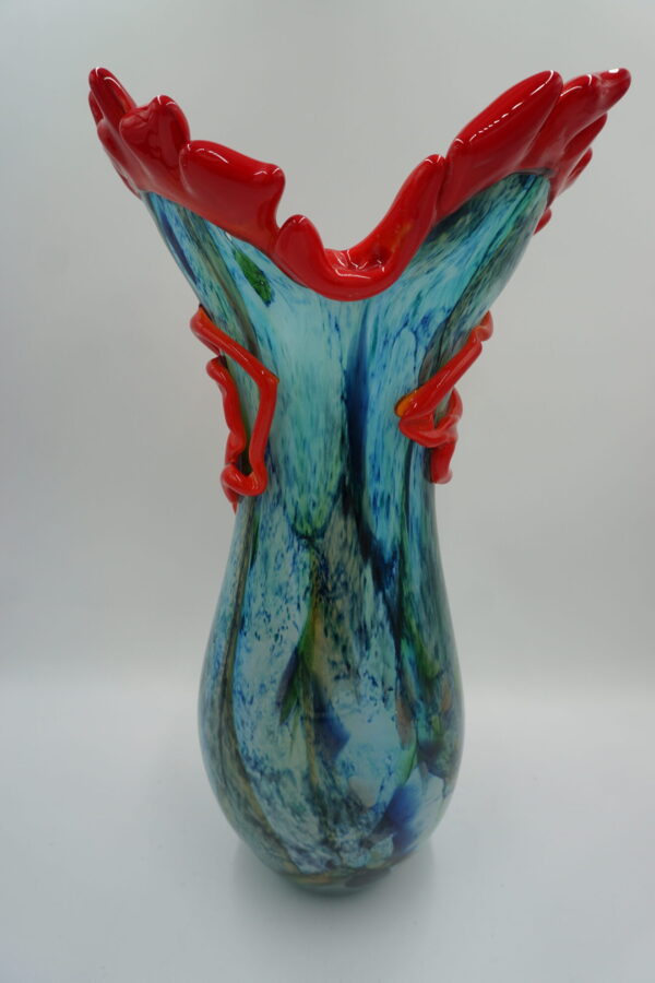 SZKŁO MURANO DUŻY PIĘKNY WAZON RYBA