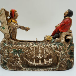 ŻELIWNA RUCHOMA SKARBONKA INDIANIN - ZABAWKA