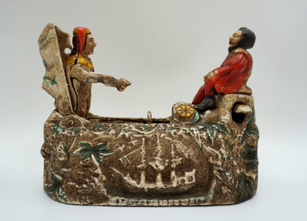 ŻELIWNA RUCHOMA SKARBONKA INDIANIN - ZABAWKA