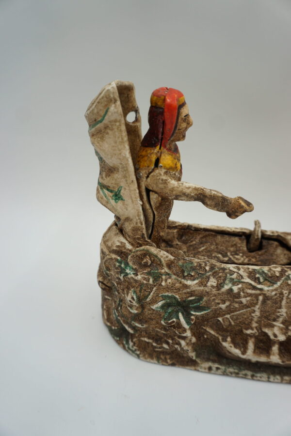 ŻELIWNA RUCHOMA SKARBONKA INDIANIN - ZABAWKA