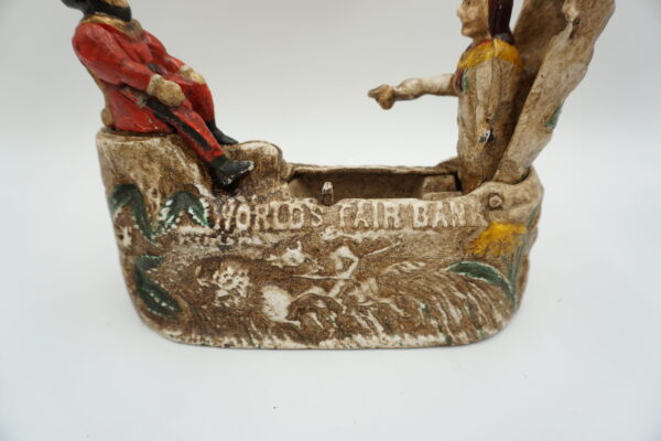 ŻELIWNA RUCHOMA SKARBONKA INDIANIN - ZABAWKA