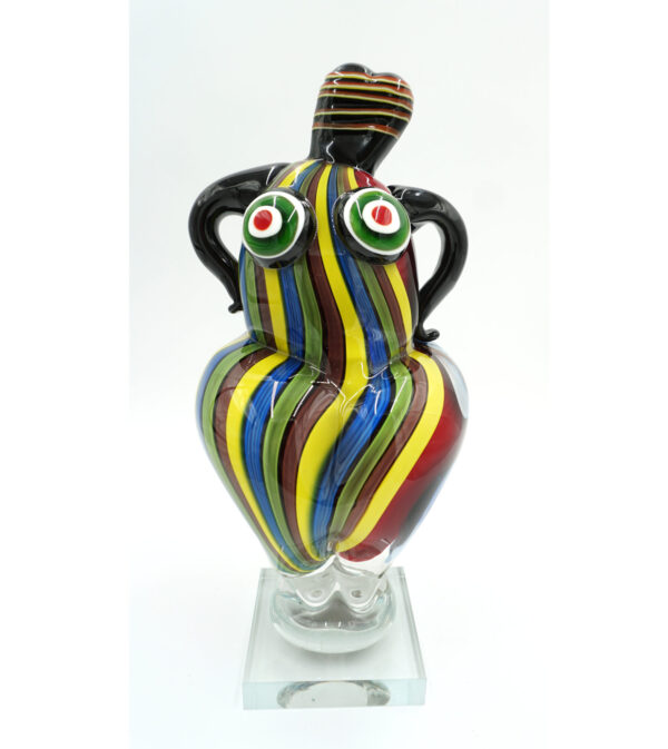 SZKŁO MURANO, DUŻA PIĘKNA PUSZYSTA KOBIETA KOLOROWA