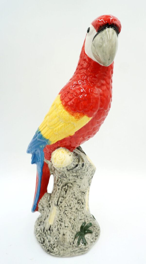 PIĘKNA PORCELANOWA PAPUGA CZERWONA