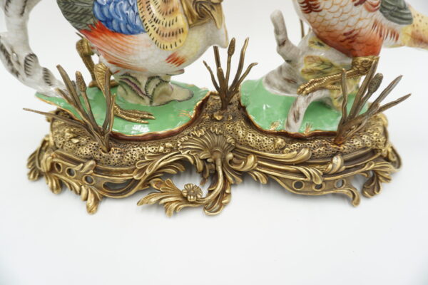 PIĘKNA FIGURA PORCELANA Z BRĄZEM BAŻANTY