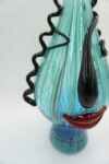 SZKŁO MURANO DUŻY PIĘKNY NIEBIESKI WAZON TWARZ