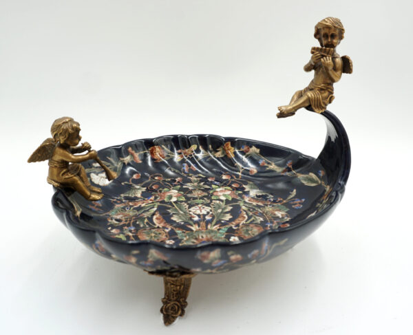 PATERKA PORCELANA Z BRĄZEM - ANIOŁKI