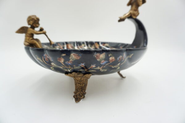 PATERKA PORCELANA Z BRĄZEM - ANIOŁKI