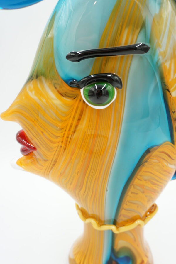 SZKŁO MURANO, DUŻA FIGURA TWARZ Z GRZYWĄ