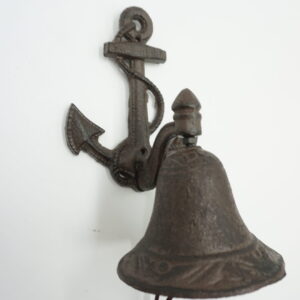 PIĘKNY ŻELIWNY DZWON DZWONECZEK KOTWICA