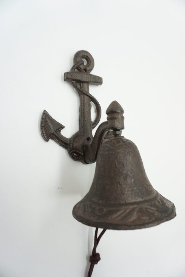 PIĘKNY ŻELIWNY DZWON DZWONECZEK KOTWICA