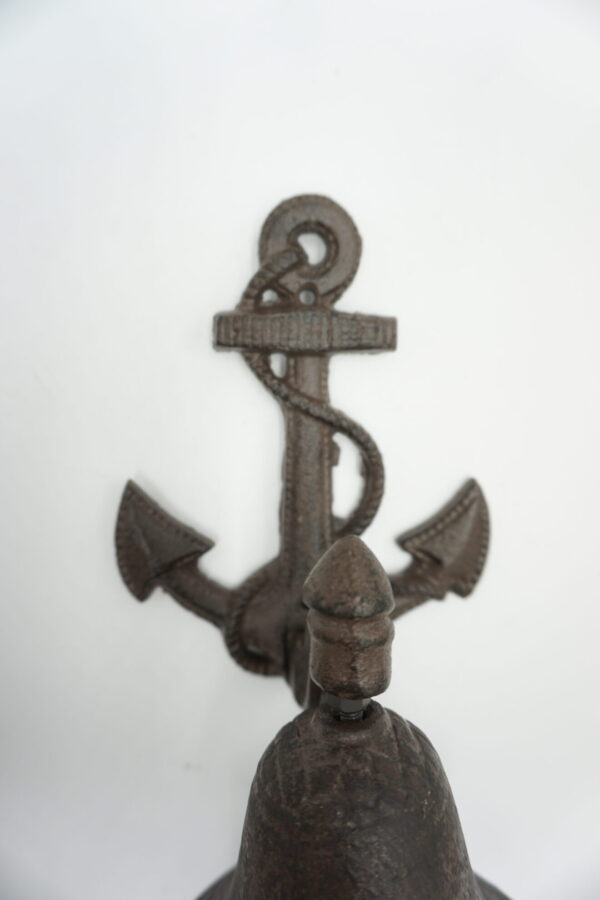 PIĘKNY ŻELIWNY DZWON DZWONECZEK KOTWICA