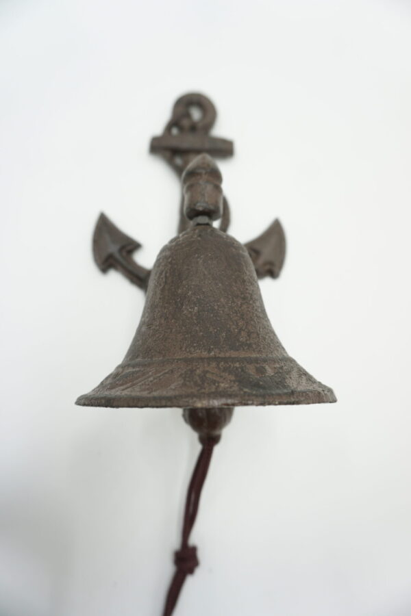 PIĘKNY ŻELIWNY DZWON DZWONECZEK KOTWICA