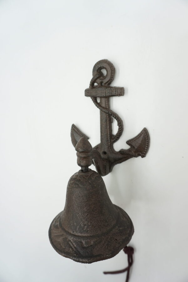 PIĘKNY ŻELIWNY DZWON DZWONECZEK KOTWICA