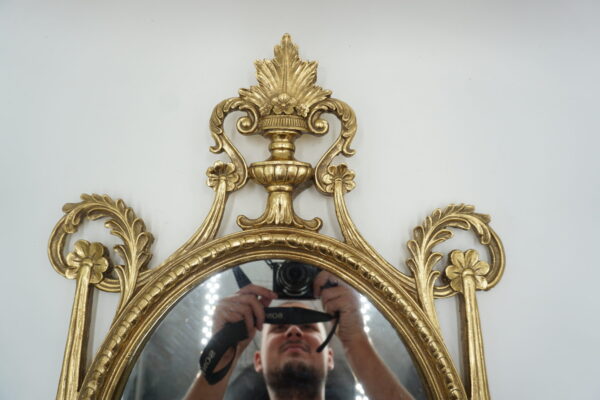 ZŁOTE WISZĄCE LUSTRO PIĘKNA FORMA AŻUROWE PREZENT