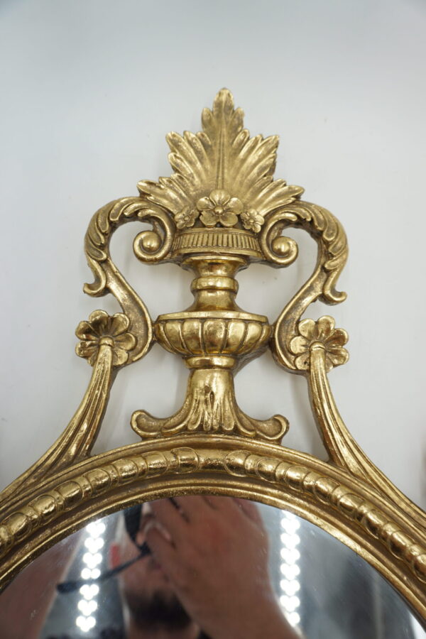 ZŁOTE WISZĄCE LUSTRO PIĘKNA FORMA AŻUROWE PREZENT