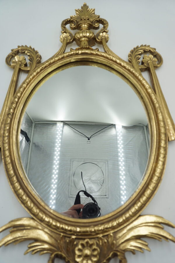 ZŁOTE WISZĄCE LUSTRO PIĘKNA FORMA AŻUROWE PREZENT