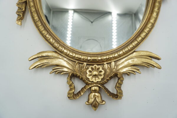 ZŁOTE WISZĄCE LUSTRO PIĘKNA FORMA AŻUROWE PREZENT