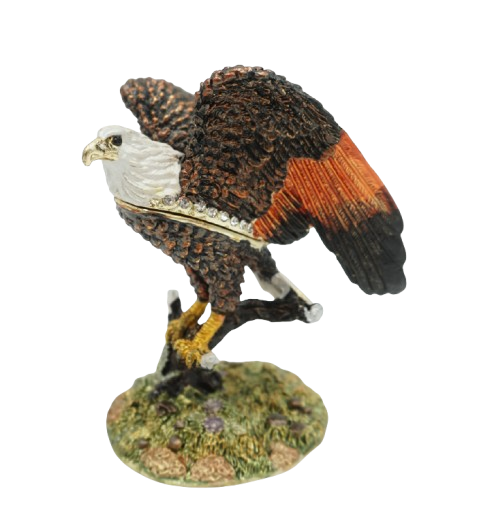 SZKATUŁKA PUZDERKO ORZEŁ Z CYRKONIAMI - MASA PERŁOWA