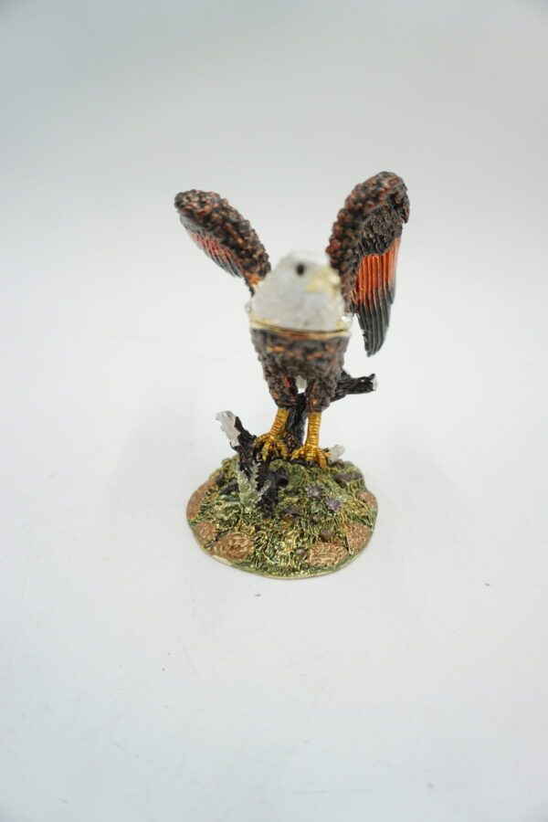 SZKATUŁKA PUZDERKO ORZEŁ Z CYRKONIAMI - MASA PERŁOWA