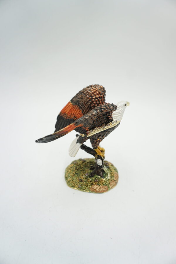 SZKATUŁKA PUZDERKO ORZEŁ Z CYRKONIAMI - MASA PERŁOWA